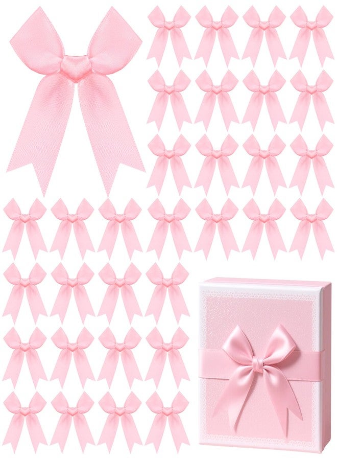 ProSuites 60 Pcs Pink Bows 3.3 Inch Pink Satin Ribbon Bows for Gift Wrapping, Party Decorations, Wedding Decor, Christmas, Crafts, Sewing - Image 1